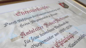 Ehrenurkunde Robert Reiter, Rauris